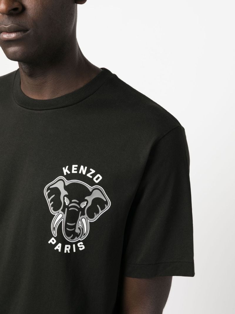Black Logo Print Cotton T-shirt