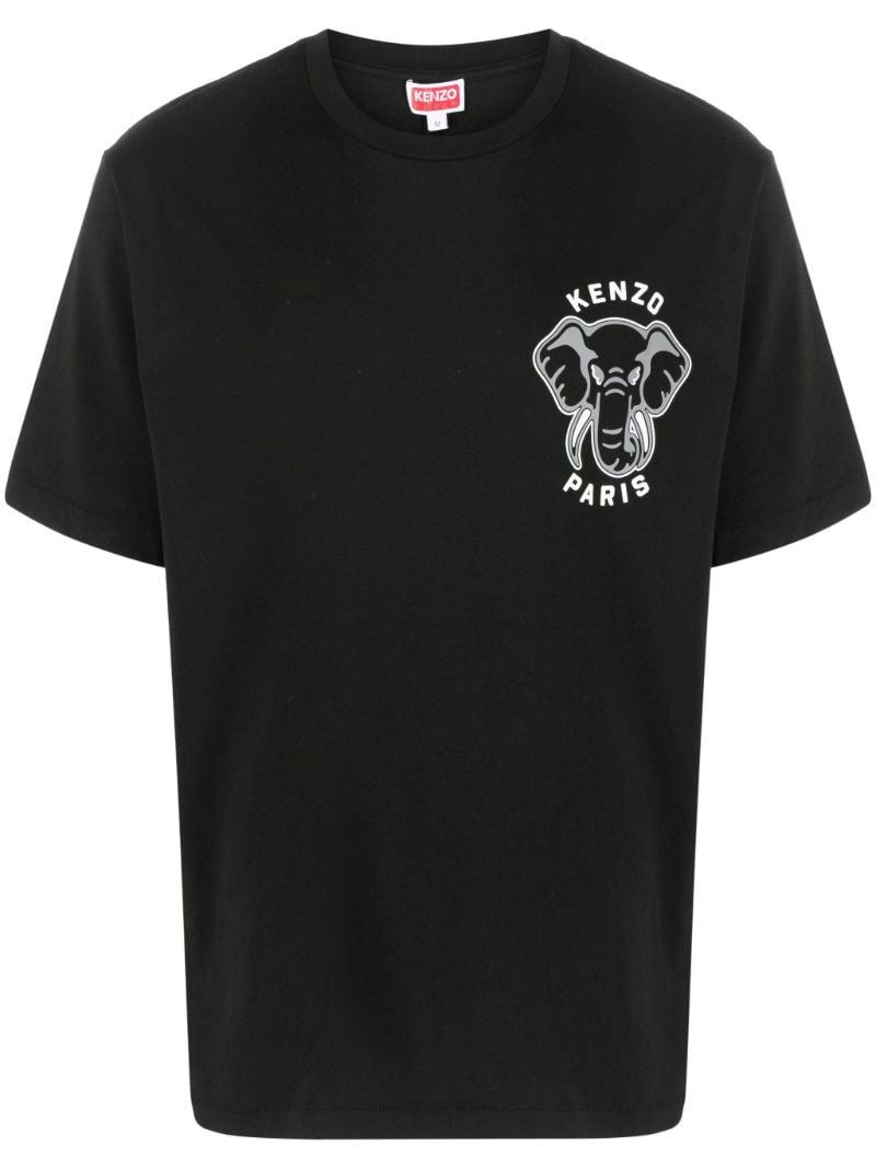 Black Logo Print Cotton T-shirt