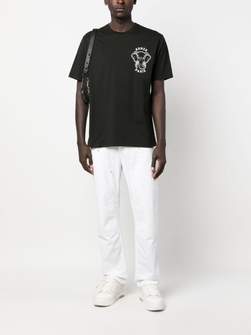 Black Logo Print Cotton T-shirt