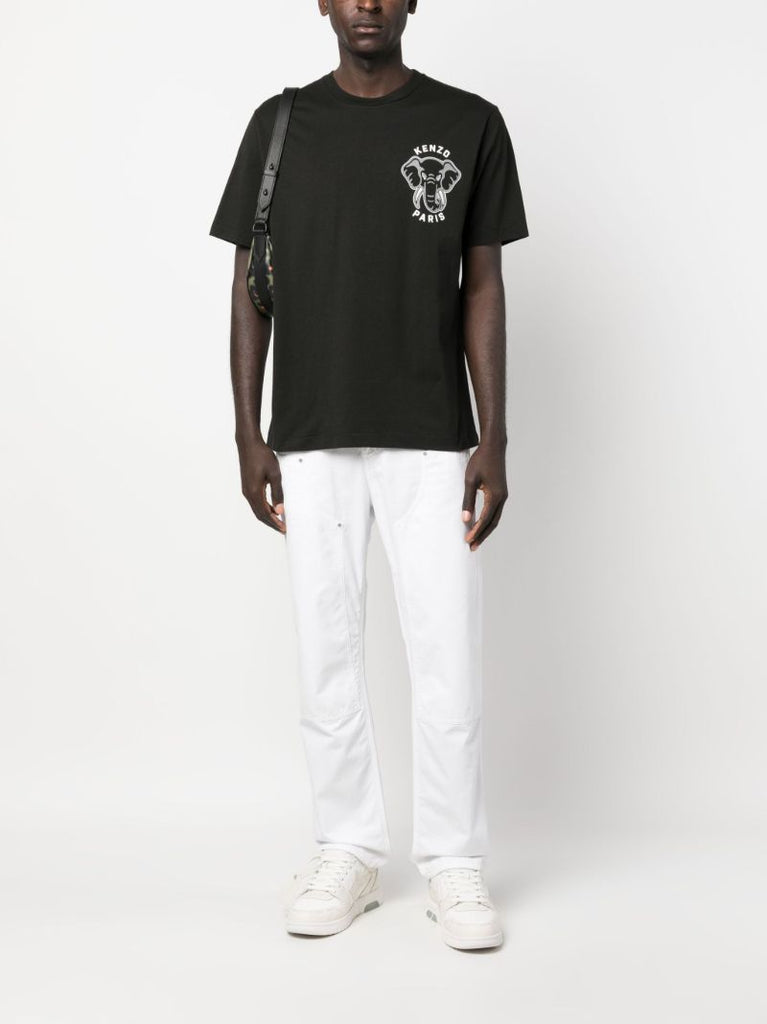 Black Logo Print Cotton T-shirt