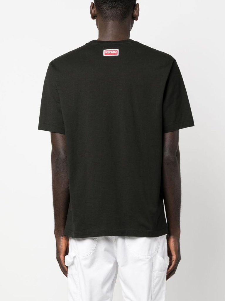 Black Logo Print Cotton T-shirt