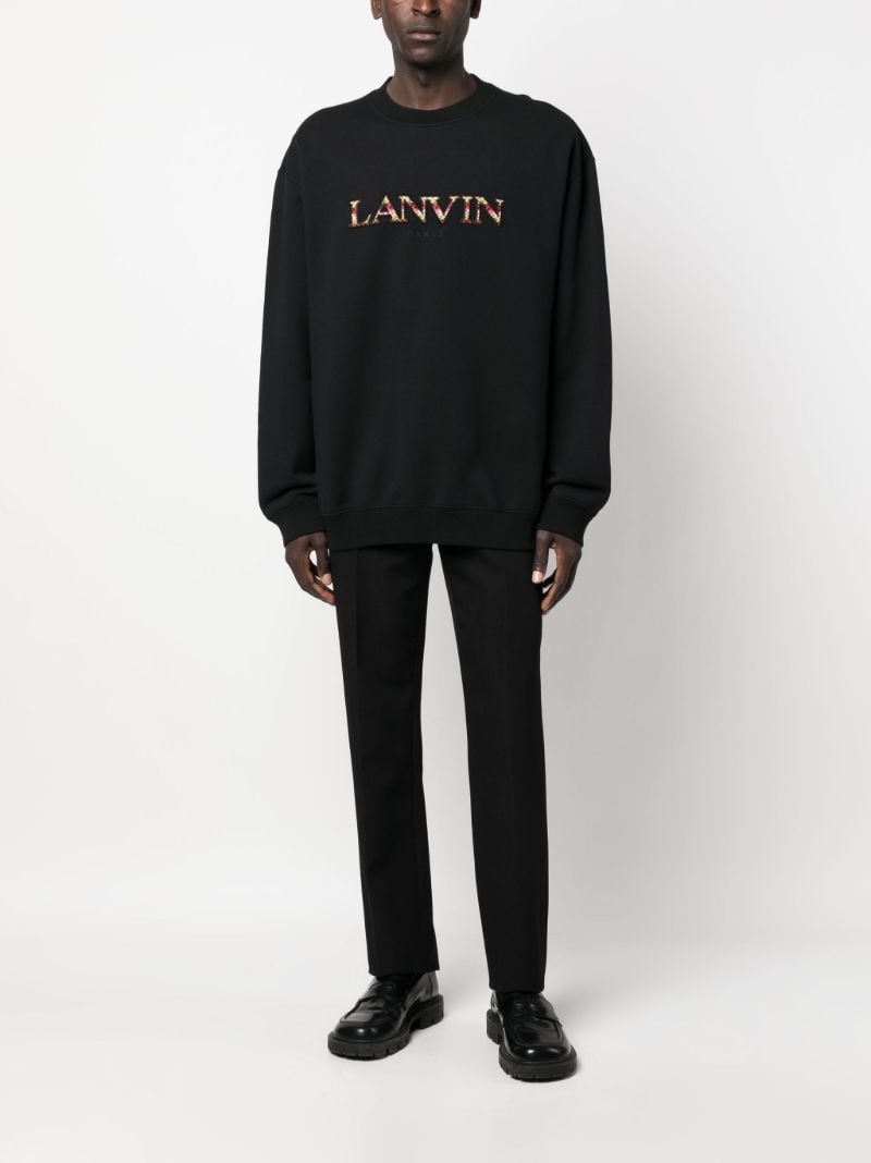 Black Embroidered Logo Sweatshirt