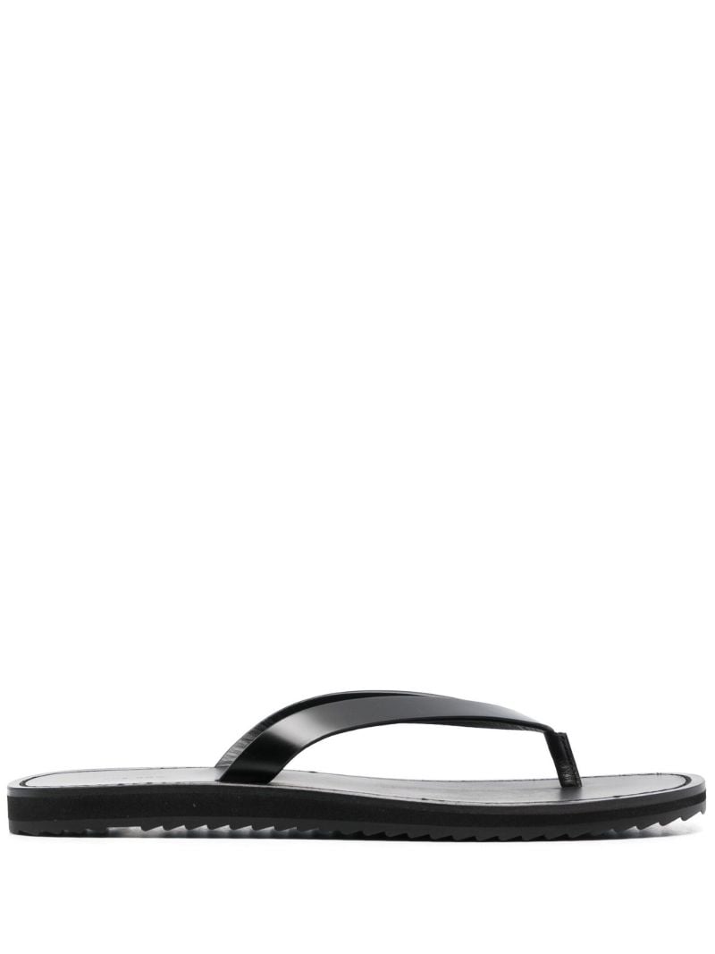 Black City Leather Flip-flops