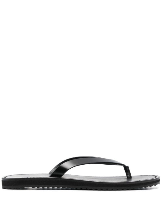 Black City Leather Flip-flops