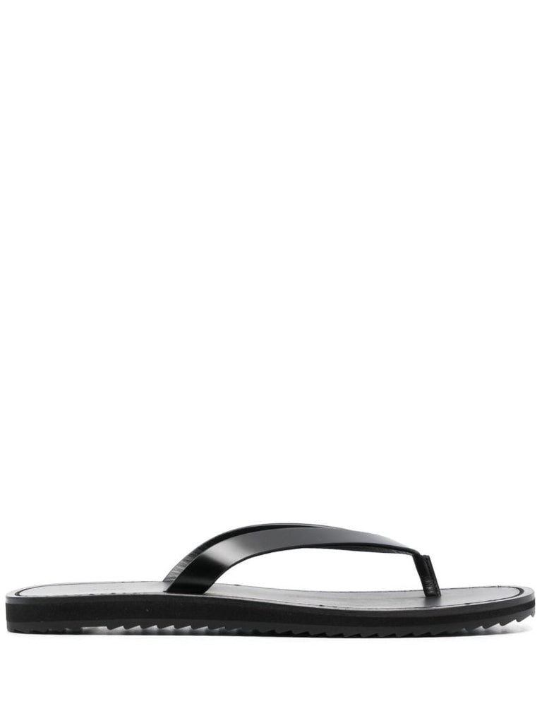 Black City Leather Flip-flops