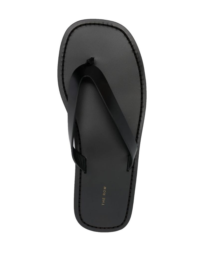 Black City Leather Flip-flops