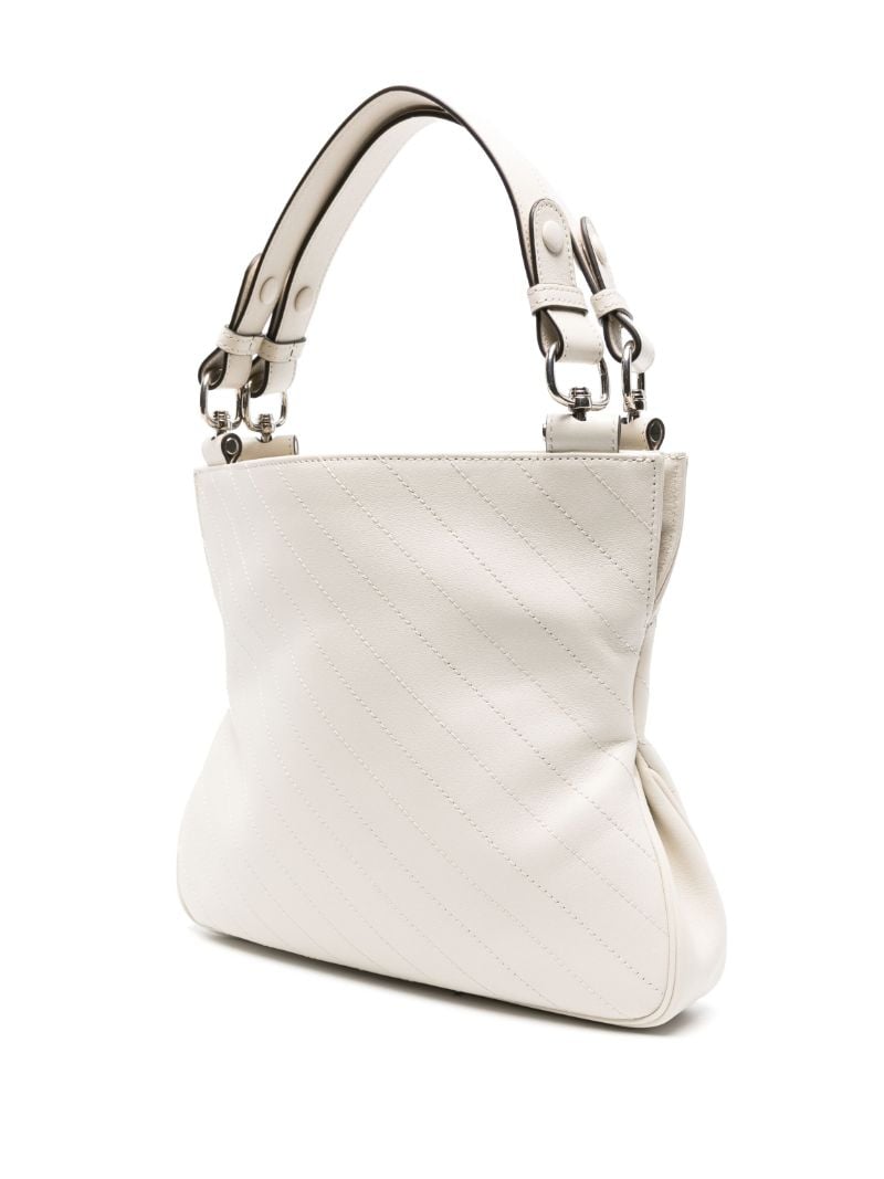 White Blondie Leather Tote Bag
