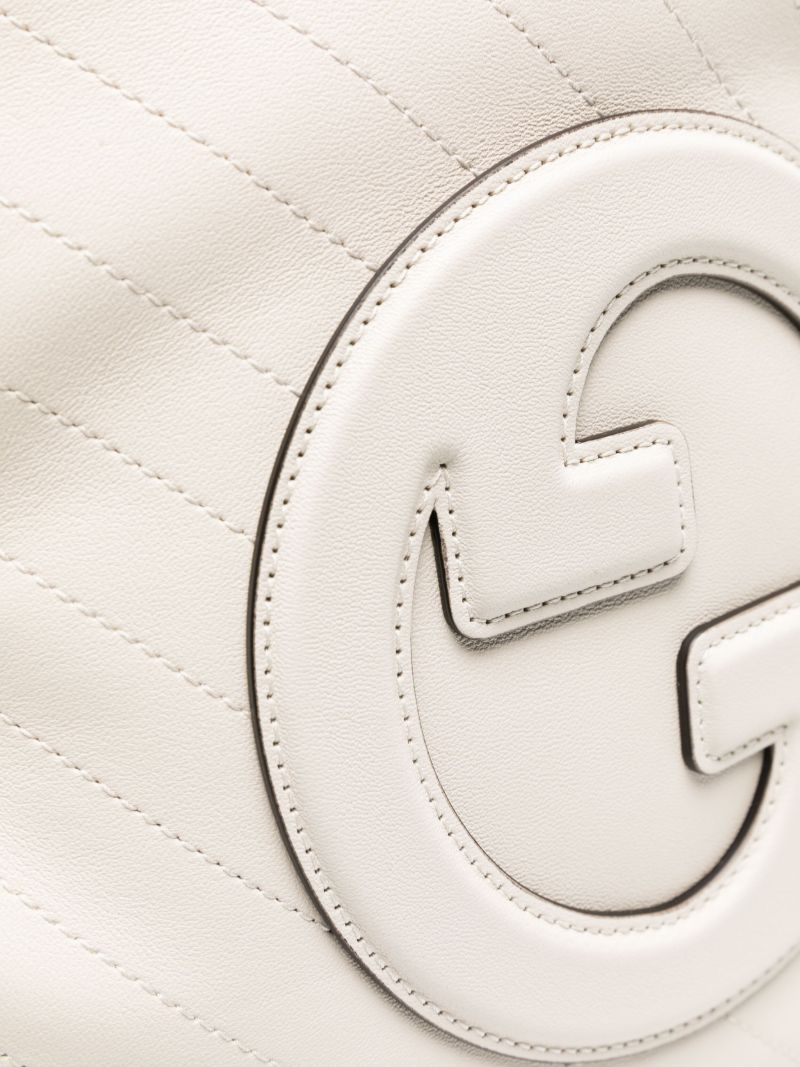White Blondie Leather Tote Bag