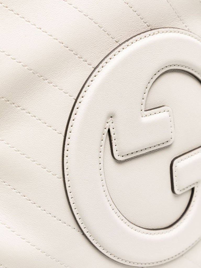 White Blondie Leather Tote Bag