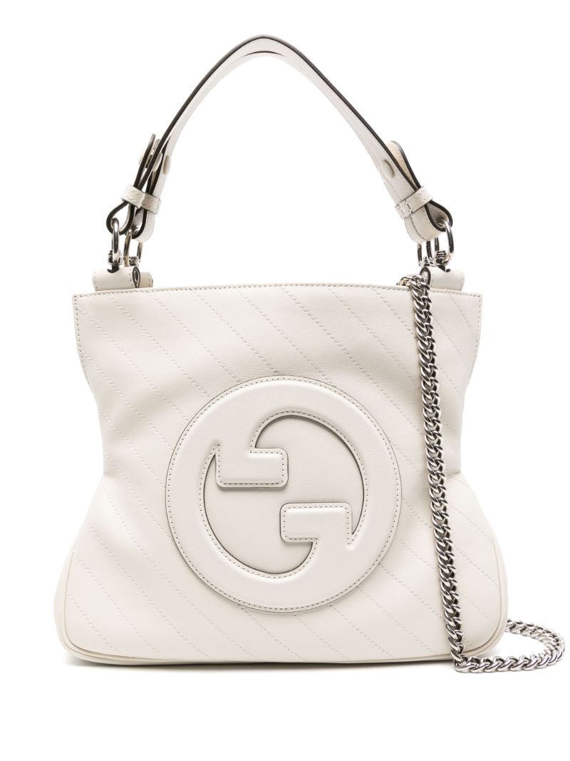 White Blondie Leather Tote Bag
