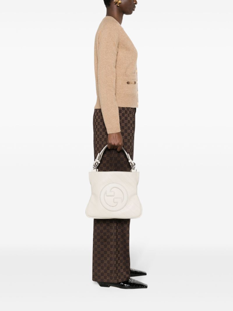 White Blondie Leather Tote Bag