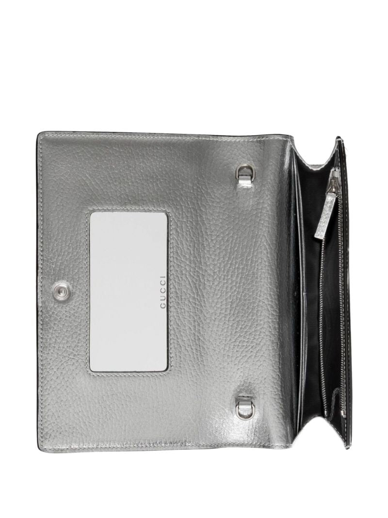 Silver-tone Gg Marmont Mini Leather Chain Wallet