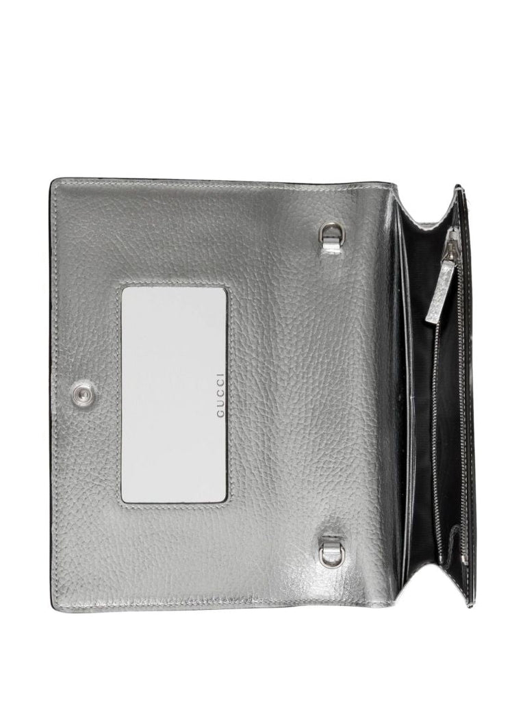 Silver-tone Gg Marmont Mini Leather Chain Wallet