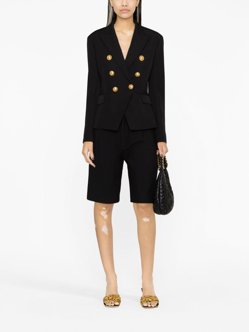 Black 6-buttons Double-breasted Blazer