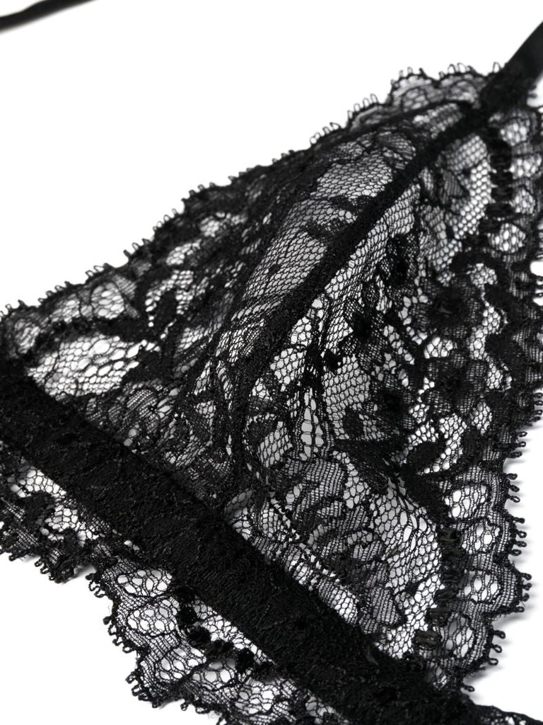Black Chantilly Lace Triangle Bra