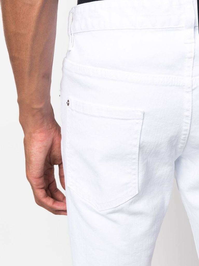 White Mid-rise Slim Jeans