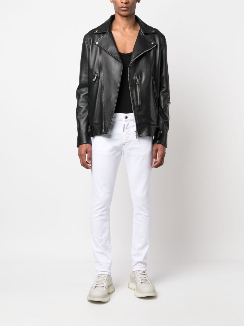 White Mid-rise Slim Jeans