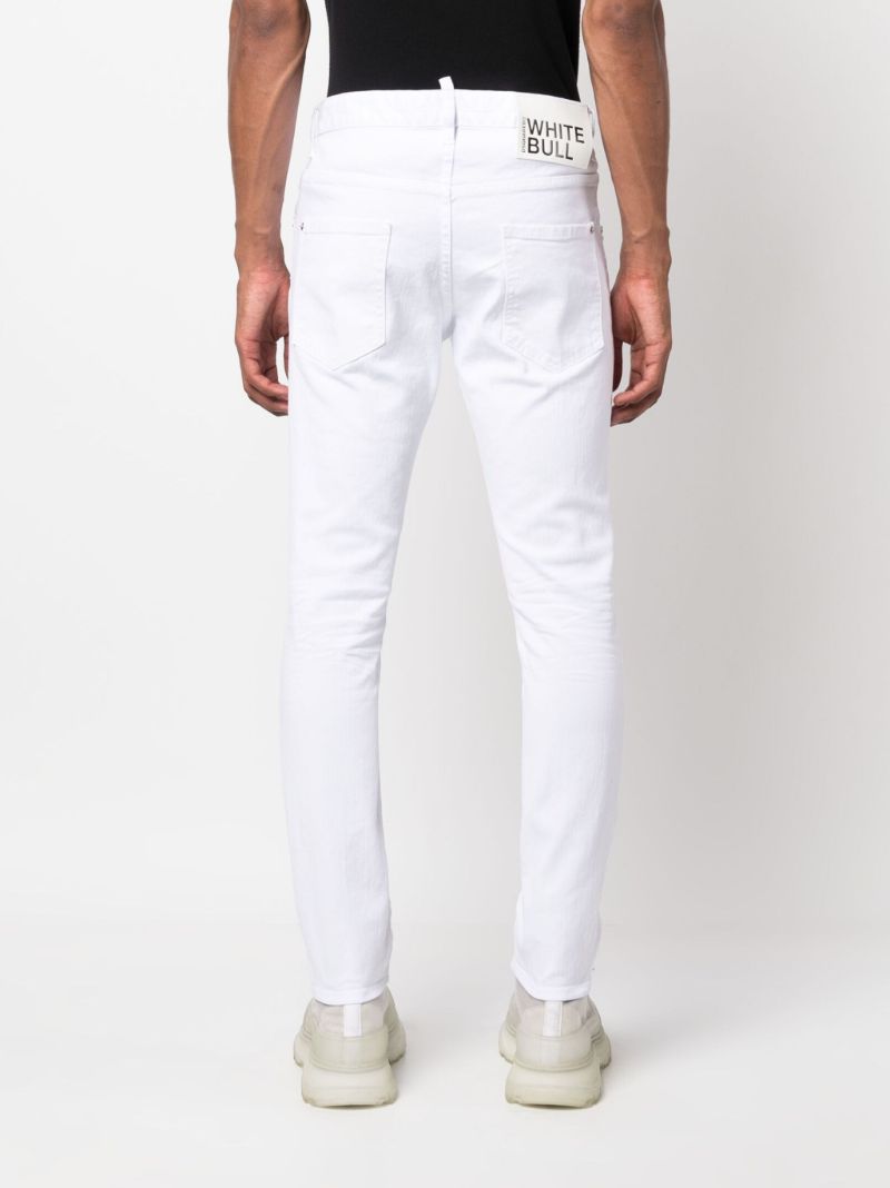White Mid-rise Slim Jeans