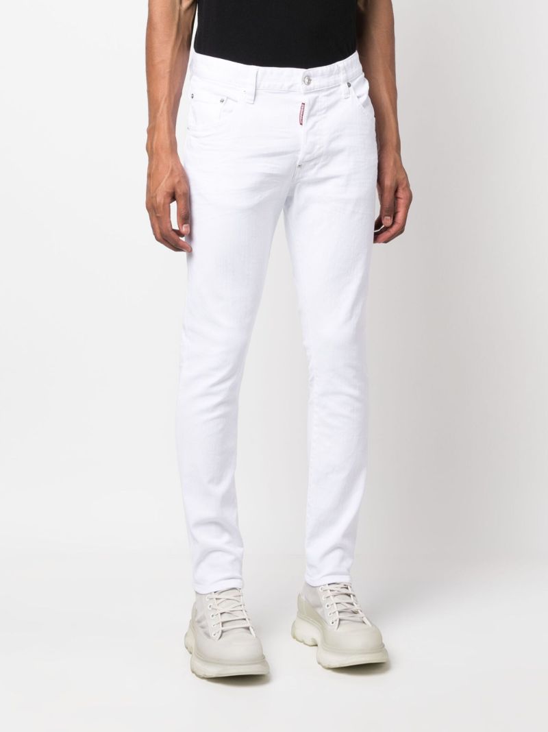 White Mid-rise Slim Jeans