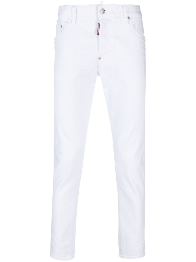 White Mid-rise Slim Jeans