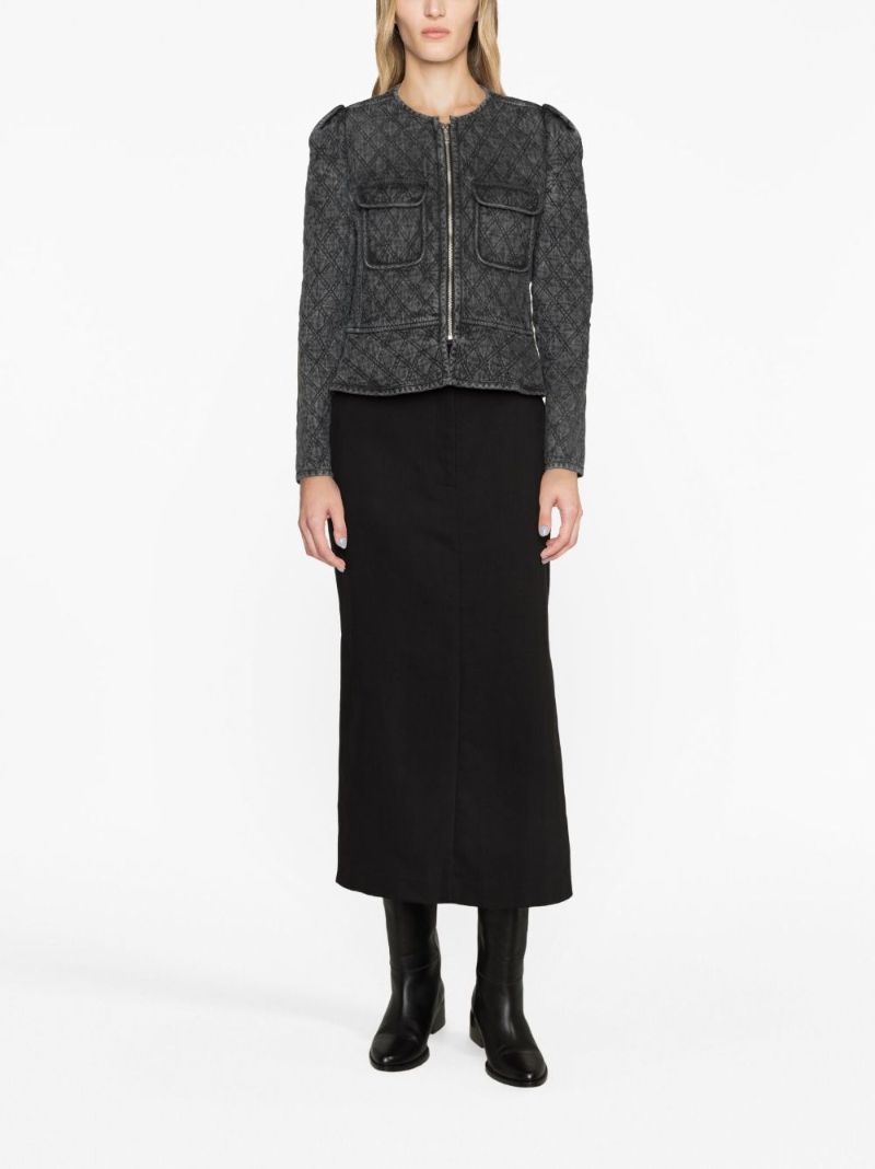 Grey Deliona Quilted Cotton Jacket