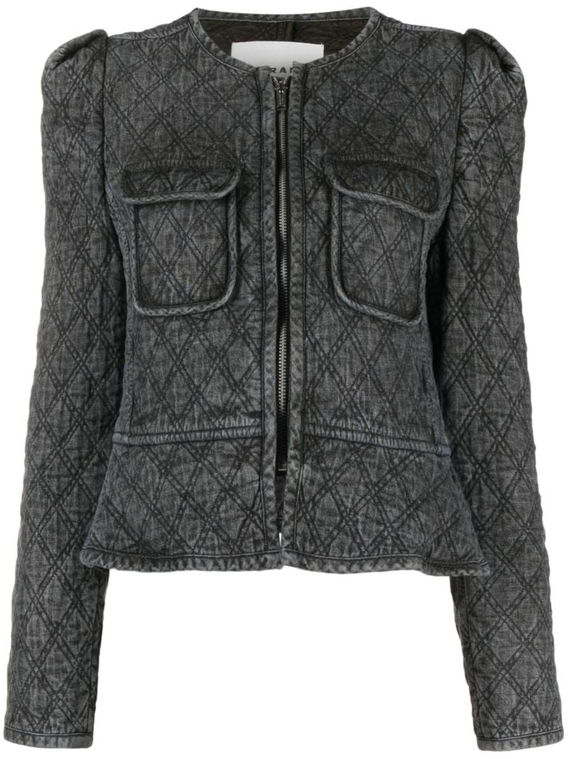 Grey Deliona Quilted Cotton Jacket