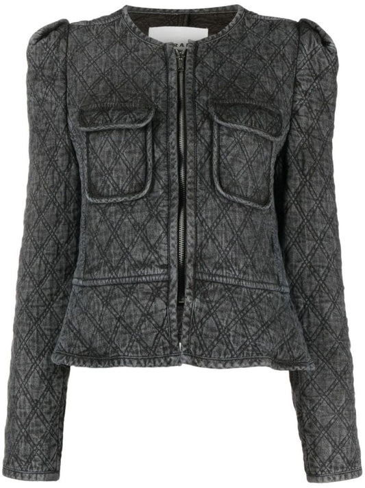 Grey Deliona Quilted Cotton Jacket