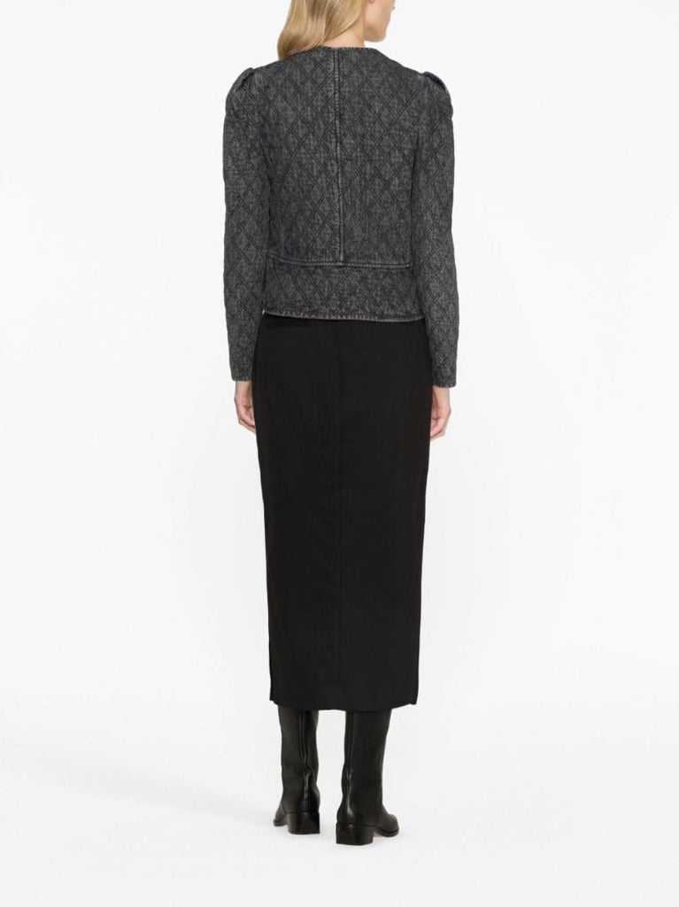 Grey Deliona Quilted Cotton Jacket