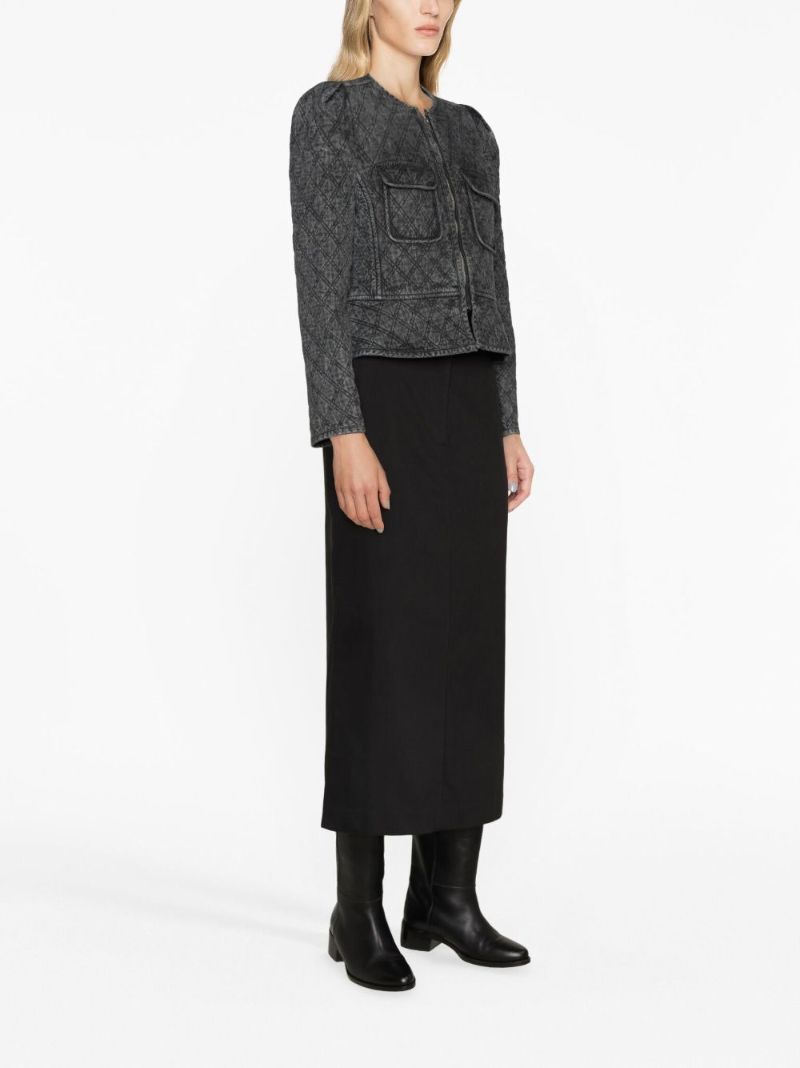 Grey Deliona Quilted Cotton Jacket
