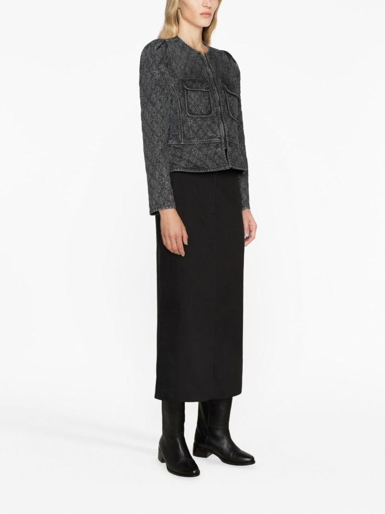 Grey Deliona Quilted Cotton Jacket