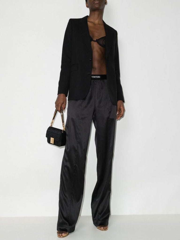 Slim Leg Silk Trousers