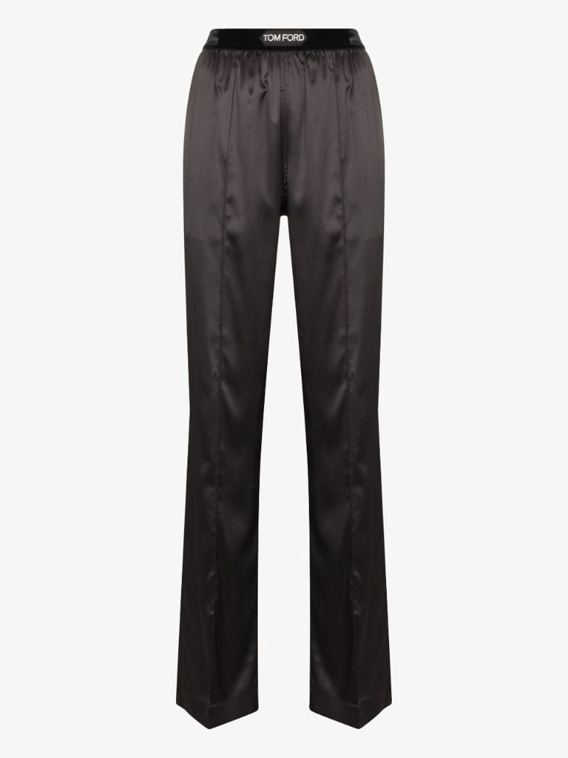 Slim Leg Silk Trousers