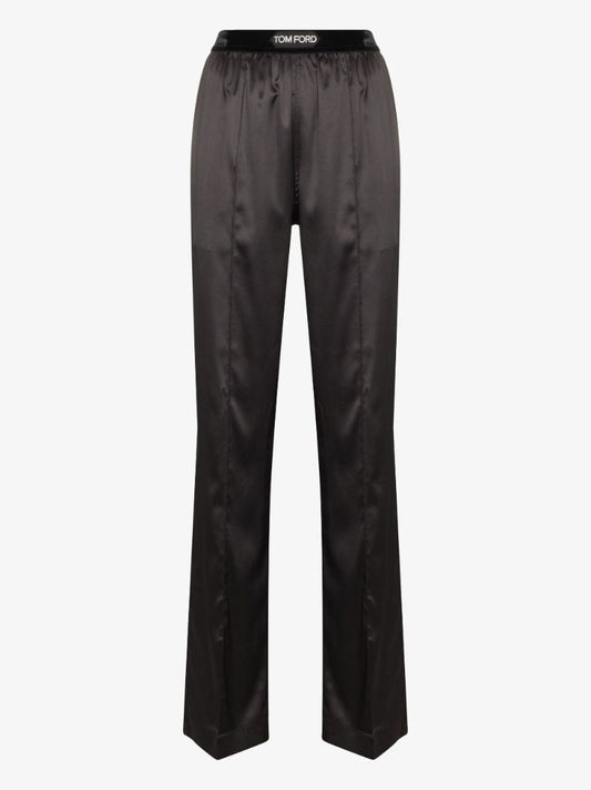 Slim Leg Silk Trousers