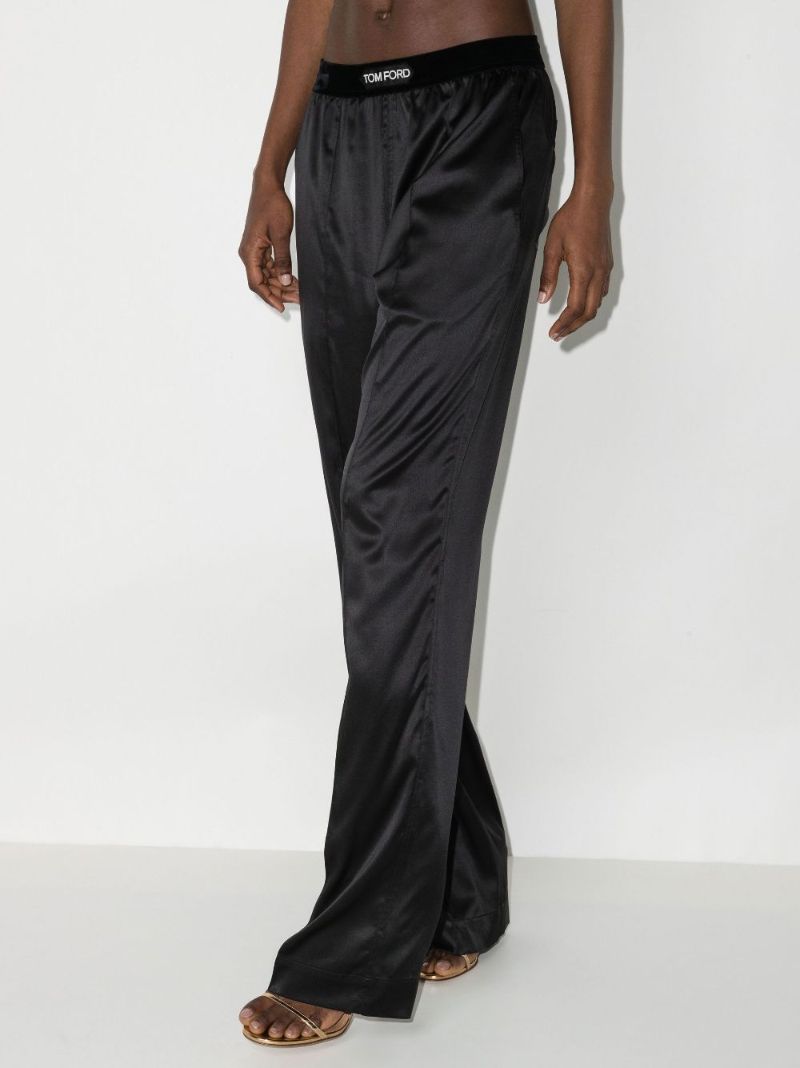Slim Leg Silk Trousers