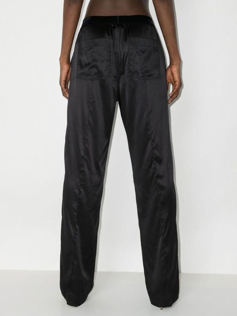 Slim Leg Silk Trousers