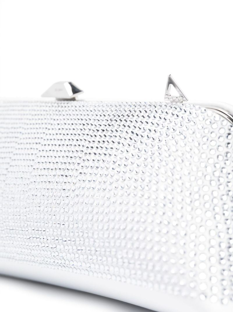 Grey Long Night Crystal Clutch Bag