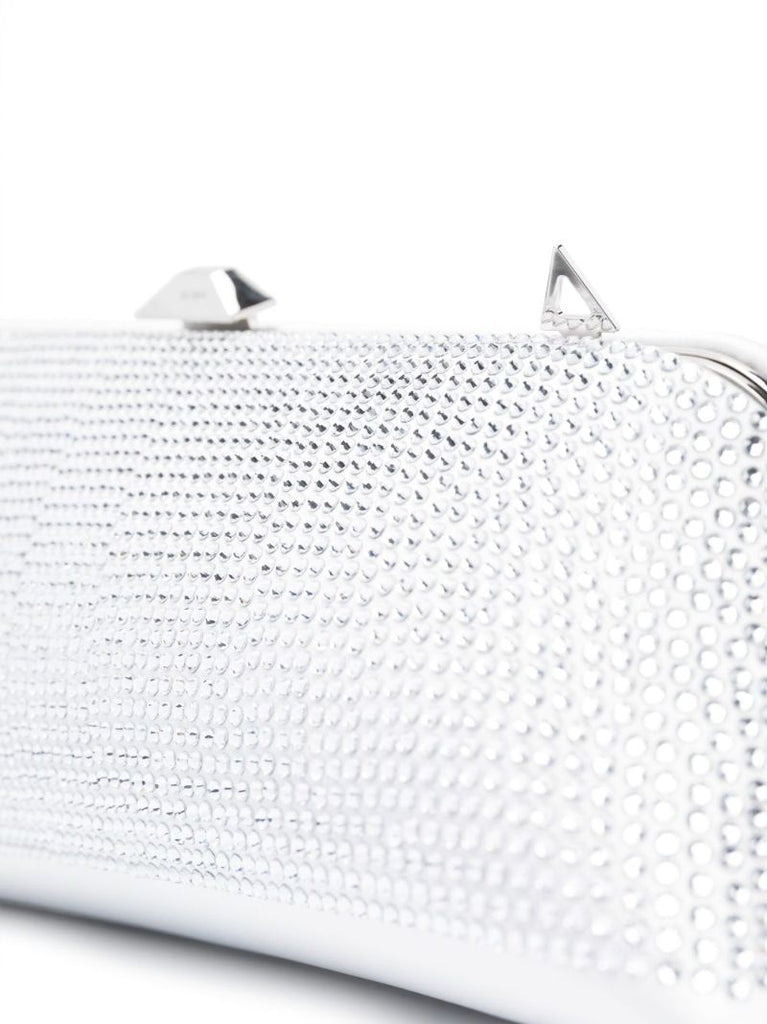 Grey Long Night Crystal Clutch Bag