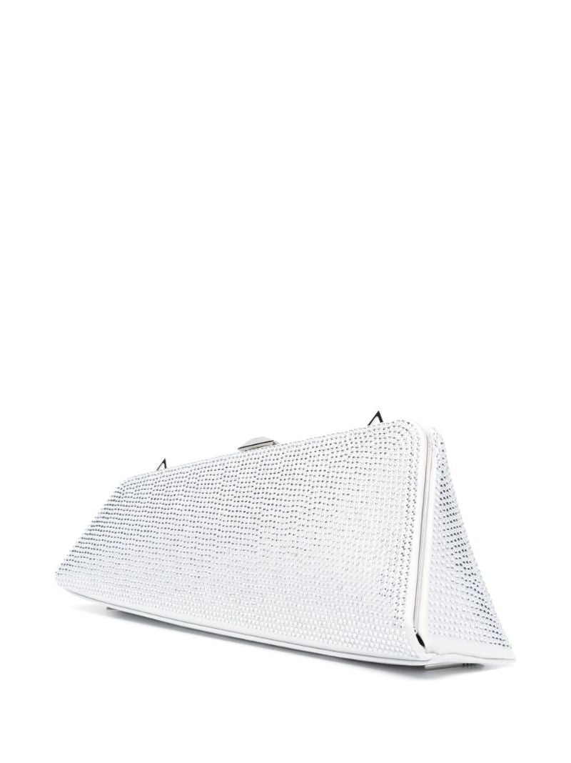 Grey Long Night Crystal Clutch Bag