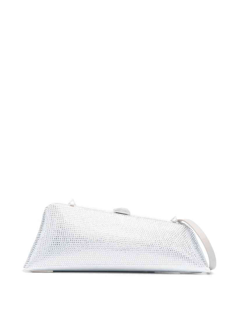 Grey Long Night Crystal Clutch Bag
