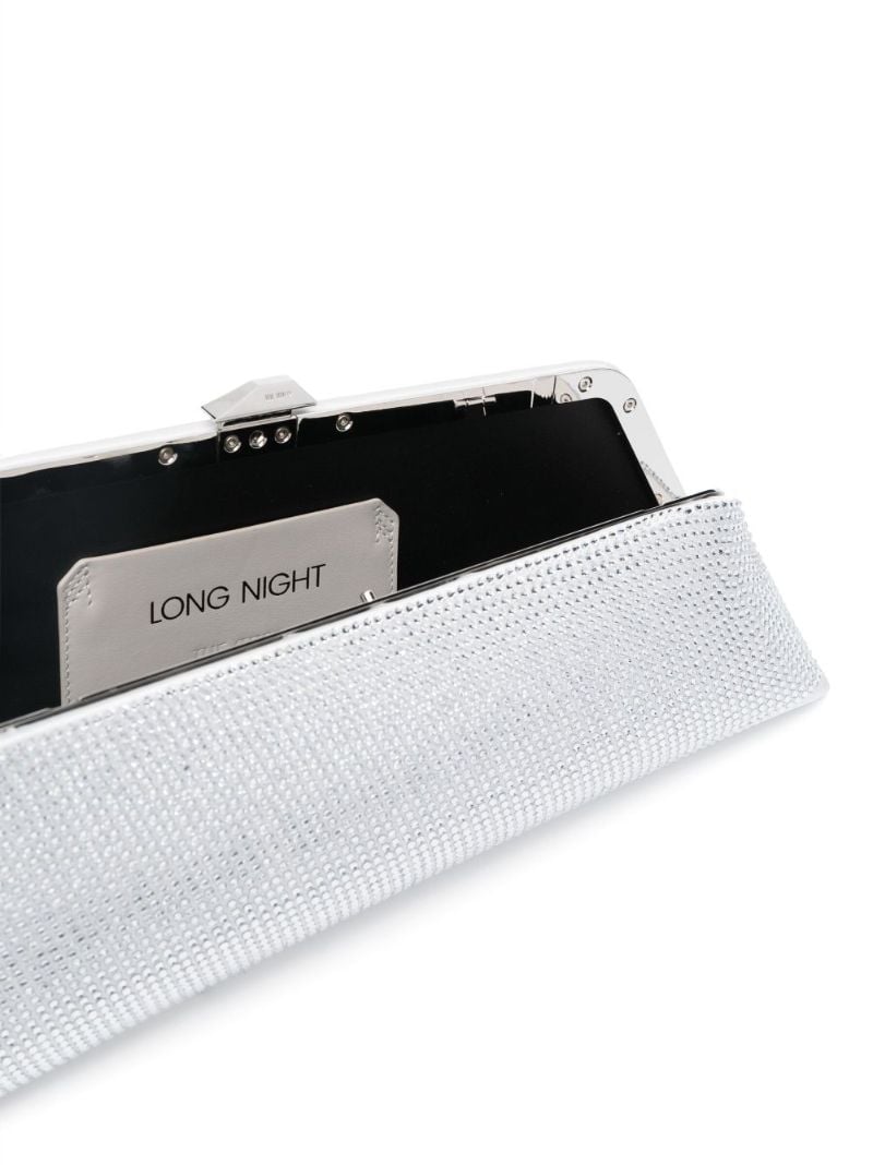 Grey Long Night Crystal Clutch Bag