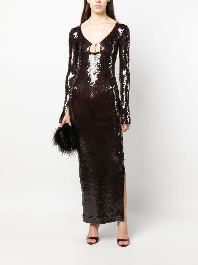 Brown Solaria Sequined Midi Dress