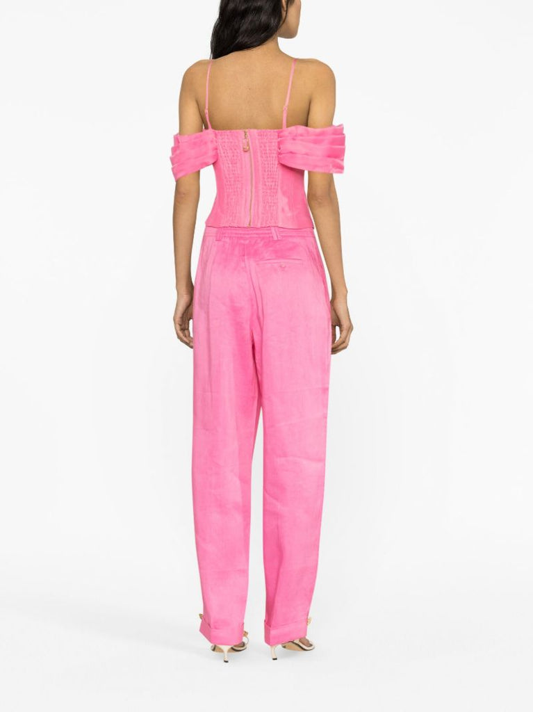 Pink Codelia Off-the-shoulder Corset Top
