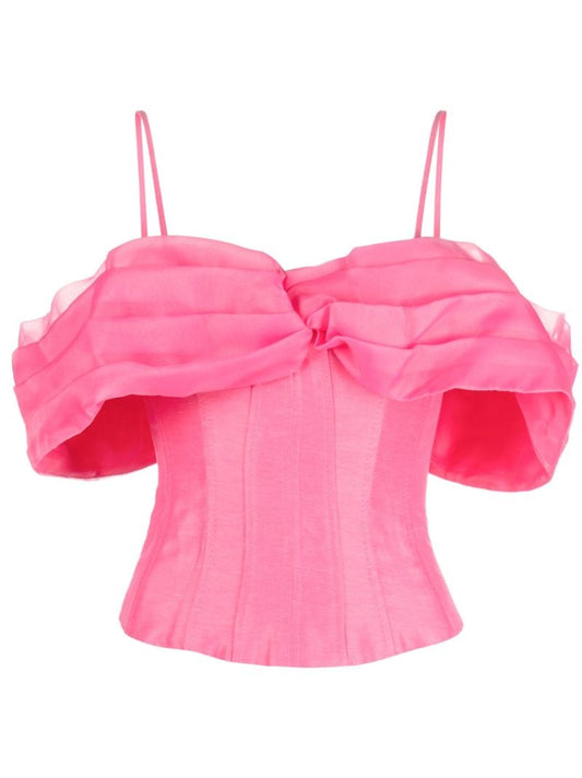 Pink Codelia Off-the-shoulder Corset Top