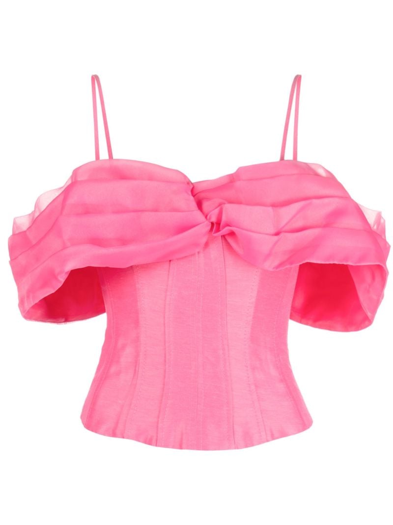 Pink Codelia Off-the-shoulder Corset Top