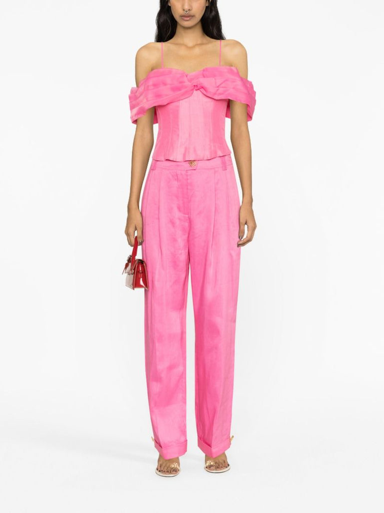 Pink Codelia Off-the-shoulder Corset Top