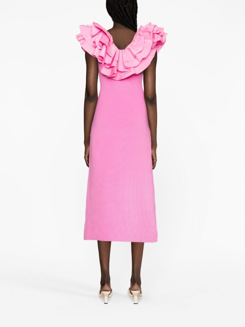 Pink Transcendent Ruffled Midi Dress