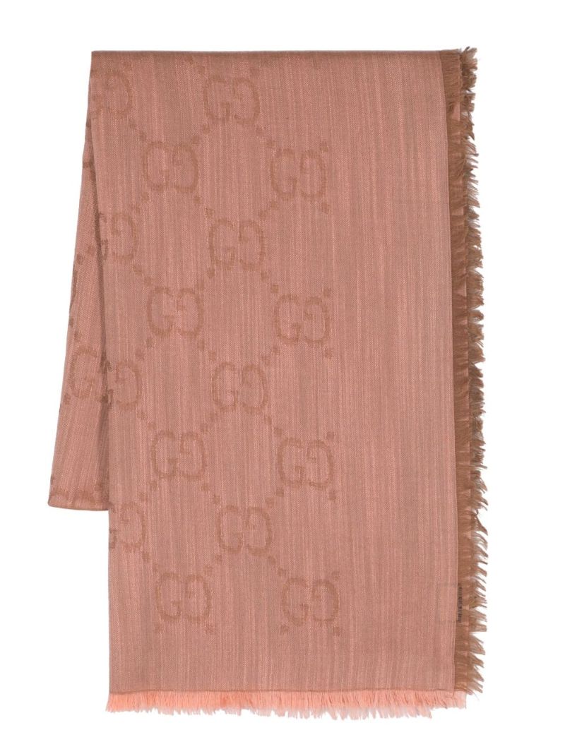 Brown Gg Web Shawl Scarf