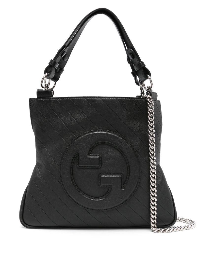 Black Blonde Small Leather Tote Bag