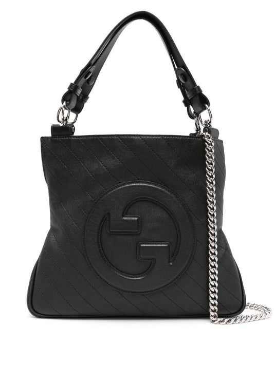 Black Blonde Small Leather Tote Bag