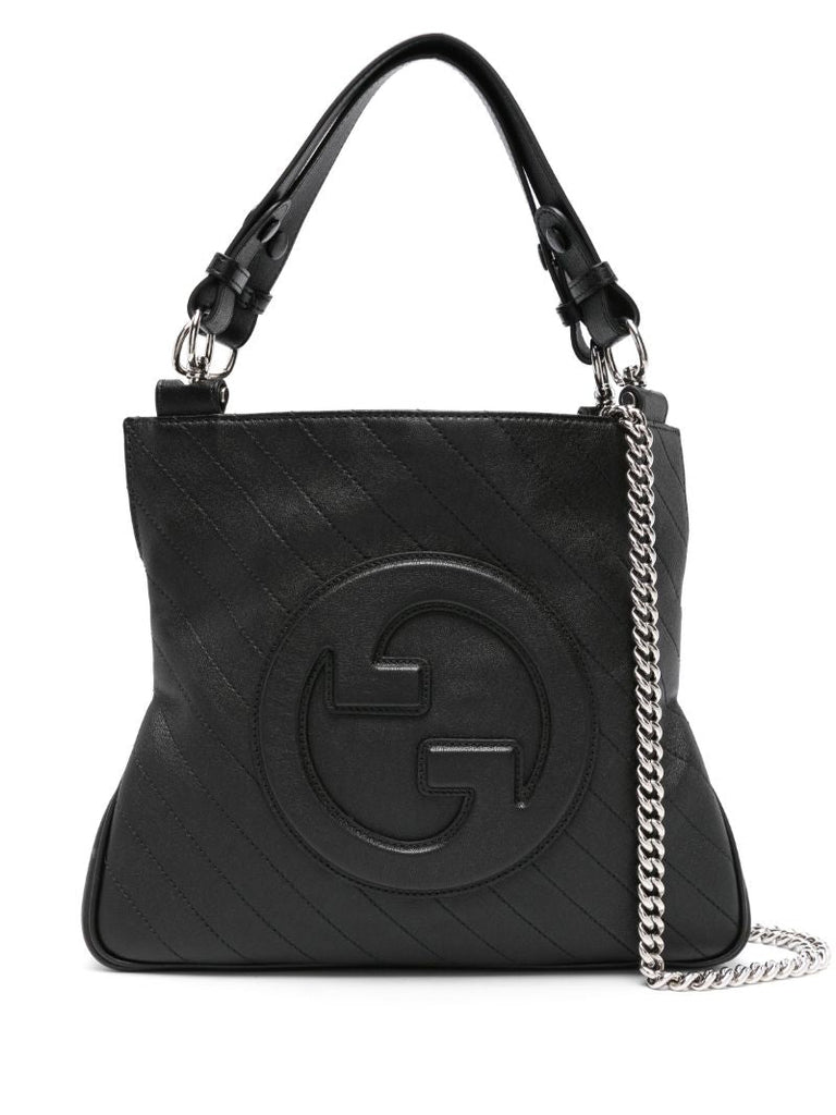 Black Blonde Small Leather Tote Bag